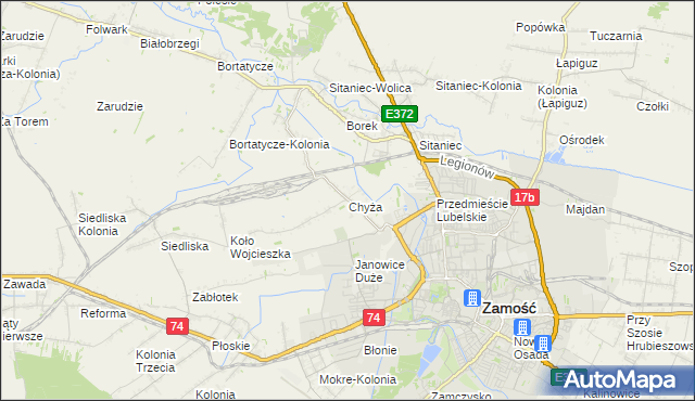 mapa Chyża, Chyża na mapie Targeo