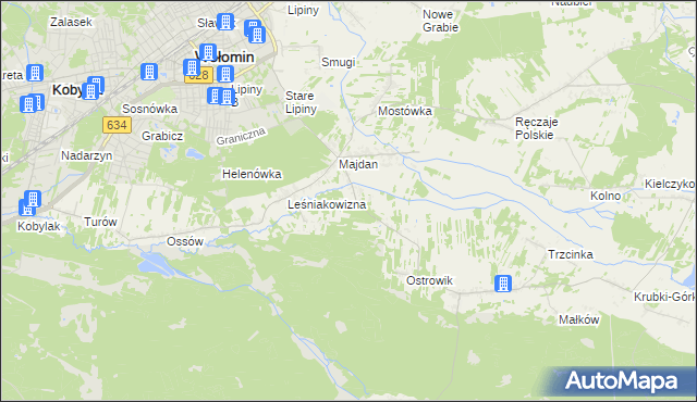 mapa Cięciwa gmina Wołomin, Cięciwa gmina Wołomin na mapie Targeo