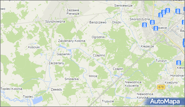 mapa Czaplino gmina Choroszcz, Czaplino gmina Choroszcz na mapie Targeo