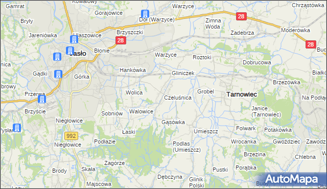 mapa Czeluśnica, Czeluśnica na mapie Targeo