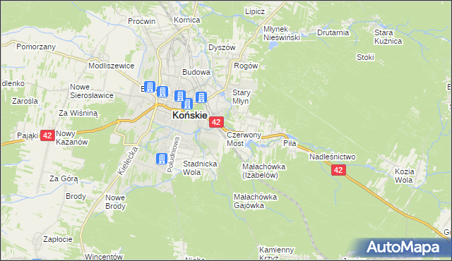 mapa Czerwony Most, Czerwony Most na mapie Targeo