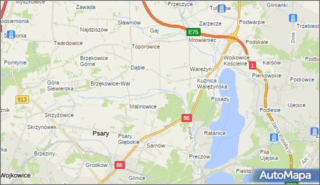 mapa Dąbie Chrobakowe, Dąbie Chrobakowe na mapie Targeo