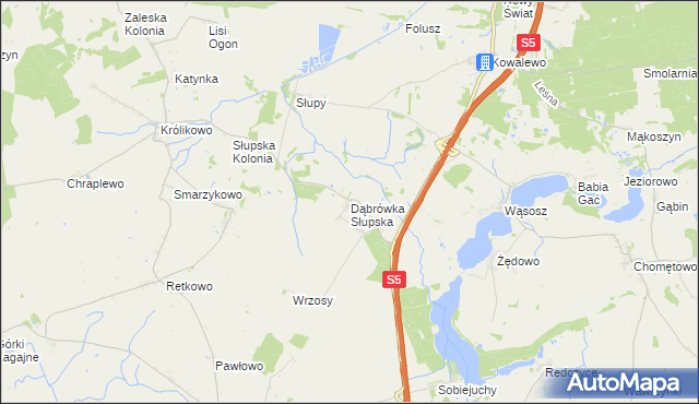 mapa Dąbrówka Słupska, Dąbrówka Słupska na mapie Targeo