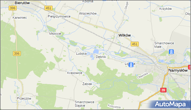 mapa Dębnik gmina Wilków, Dębnik gmina Wilków na mapie Targeo