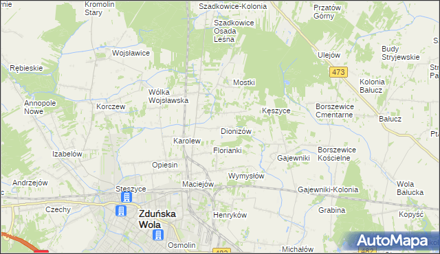 mapa Dionizów, Dionizów na mapie Targeo