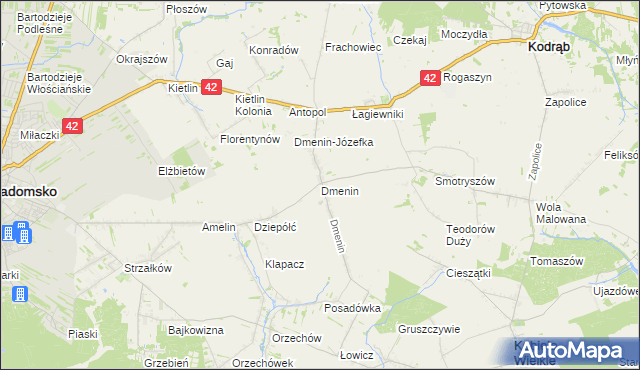 mapa Dmenin, Dmenin na mapie Targeo