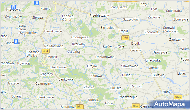 mapa Dobranowice gmina Wieliczka, Dobranowice gmina Wieliczka na mapie Targeo