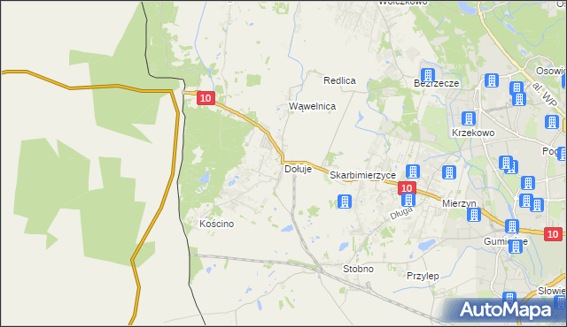 mapa Dołuje, Dołuje na mapie Targeo