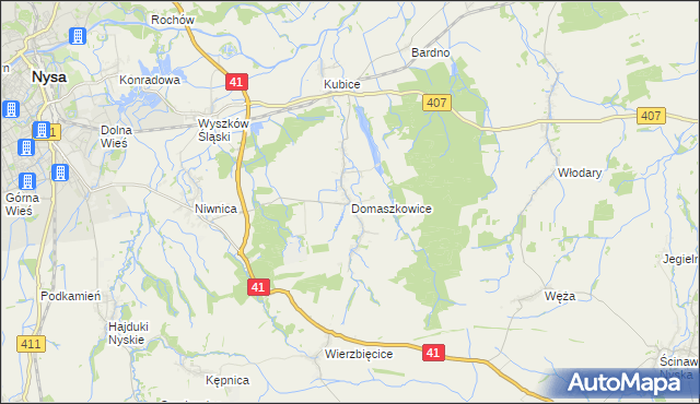 mapa Domaszkowice, Domaszkowice na mapie Targeo