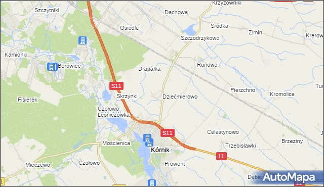 mapa Dziećmierowo, Dziećmierowo na mapie Targeo