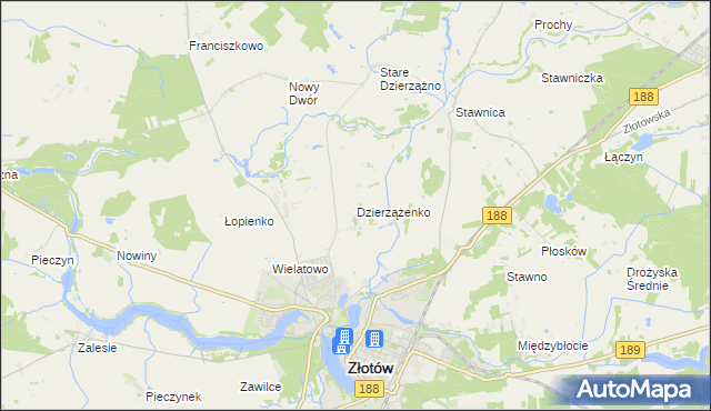 mapa Dzierzążenko, Dzierzążenko na mapie Targeo