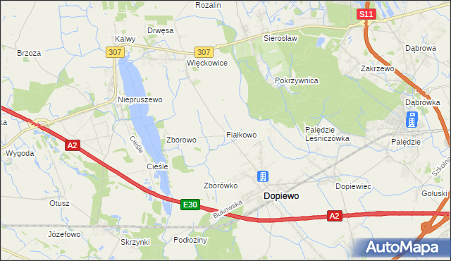 mapa Fiałkowo, Fiałkowo na mapie Targeo