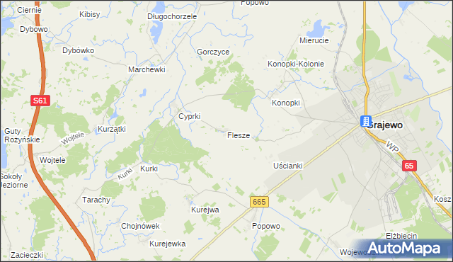 mapa Flesze, Flesze na mapie Targeo