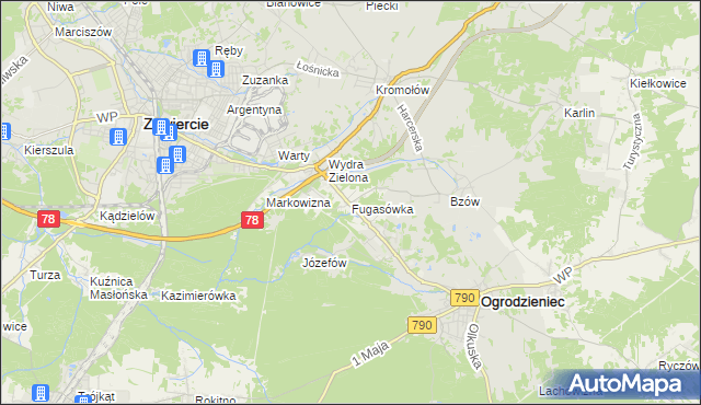 mapa Fugasówka, Fugasówka na mapie Targeo