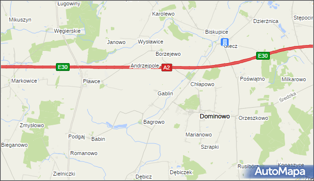 mapa Gablin, Gablin na mapie Targeo