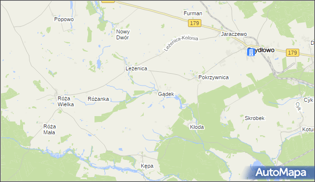 mapa Gądek, Gądek na mapie Targeo
