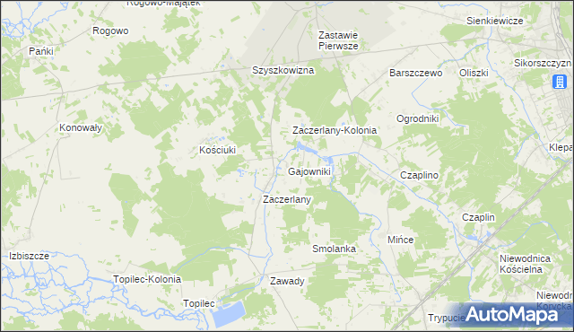 mapa Gajowniki, Gajowniki na mapie Targeo