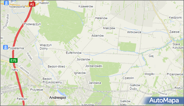 mapa Gałkówek-Kolonia, Gałkówek-Kolonia na mapie Targeo