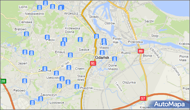 mapa Gdańska, Gdańsk na mapie Targeo