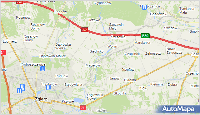 mapa Glinnik gmina Zgierz, Glinnik gmina Zgierz na mapie Targeo