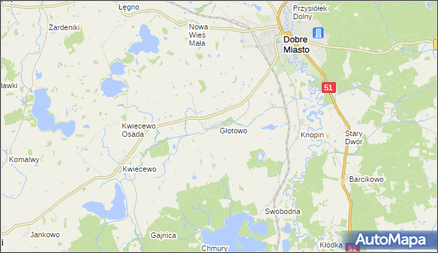 mapa Głotowo, Głotowo na mapie Targeo