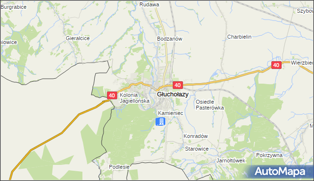 mapa Głuchołazy, Głuchołazy na mapie Targeo