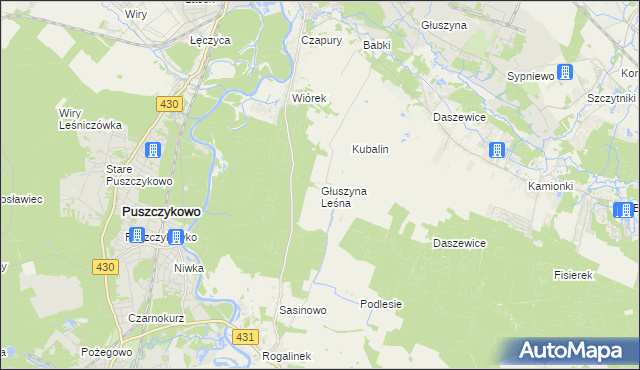 mapa Głuszyna Leśna, Głuszyna Leśna na mapie Targeo