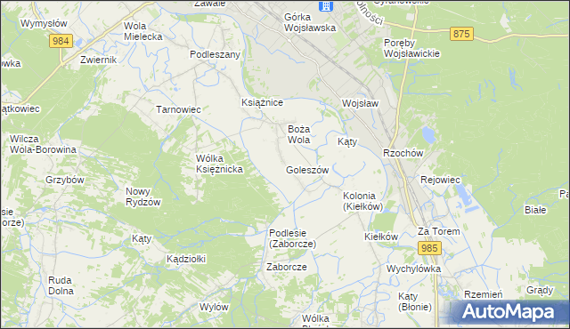 mapa Goleszów gmina Mielec, Goleszów gmina Mielec na mapie Targeo