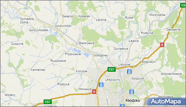 mapa Gołogłowy, Gołogłowy na mapie Targeo