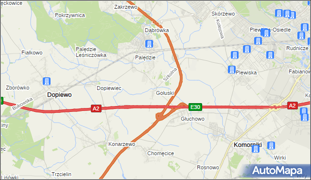 mapa Gołuski, Gołuski na mapie Targeo