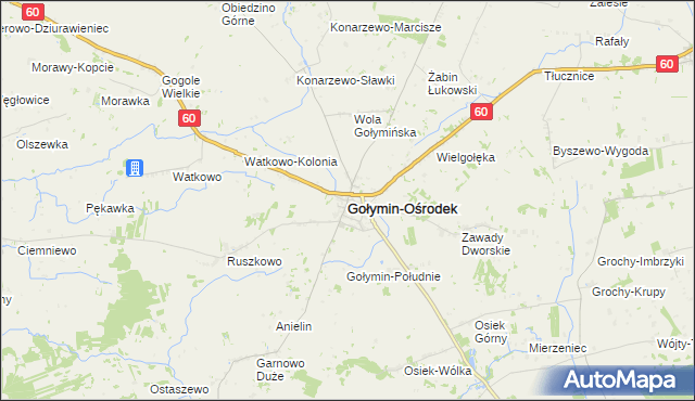 mapa Gołymin-Ośrodek, Gołymin-Ośrodek na mapie Targeo