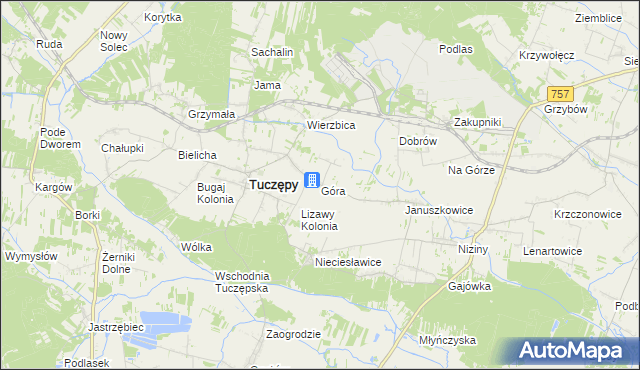 mapa Góra gmina Tuczępy, Góra gmina Tuczępy na mapie Targeo