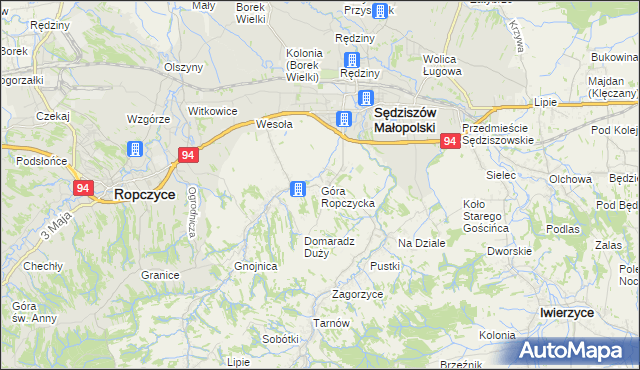 mapa Góra Ropczycka, Góra Ropczycka na mapie Targeo