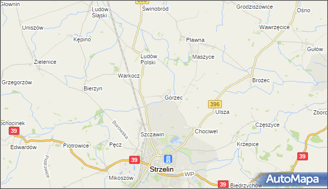 mapa Górzec, Górzec na mapie Targeo