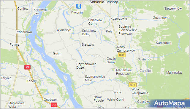 mapa Goźlin Mały, Goźlin Mały na mapie Targeo