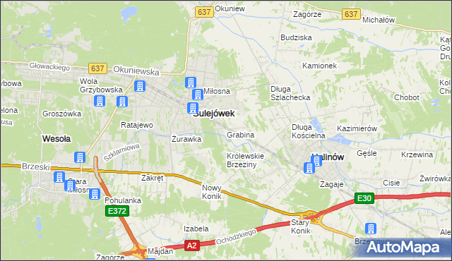 mapa Grabina gmina Halinów, Grabina gmina Halinów na mapie Targeo