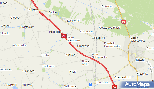 mapa Grabówka gmina Choceń, Grabówka gmina Choceń na mapie Targeo