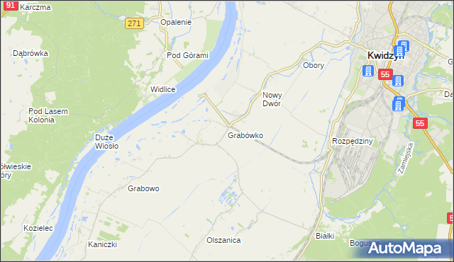 mapa Grabówko gmina Kwidzyn, Grabówko gmina Kwidzyn na mapie Targeo