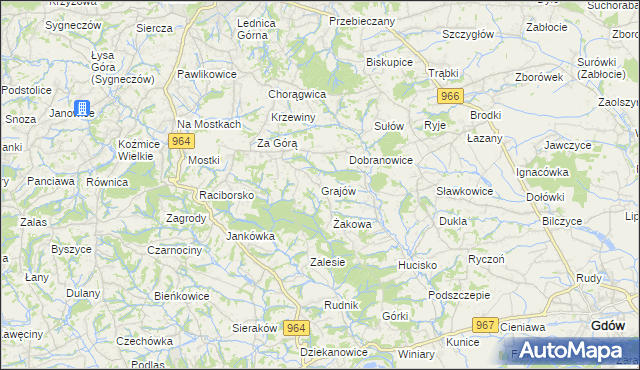 mapa Grajów, Grajów na mapie Targeo