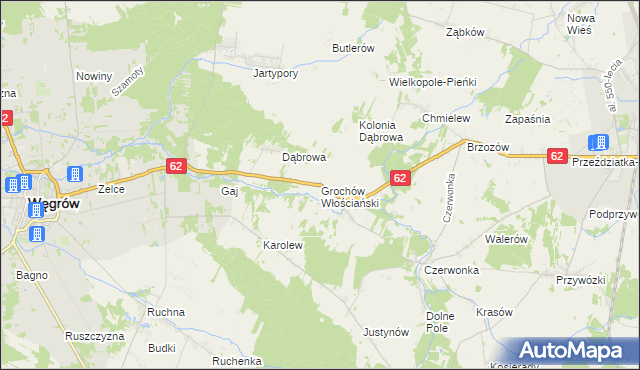 mapa Grochów Włościański, Grochów Włościański na mapie Targeo
