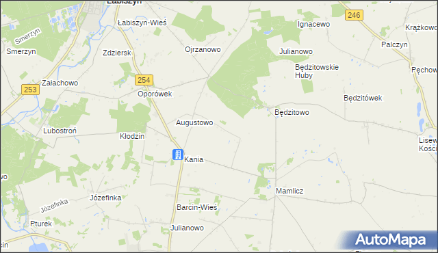 mapa Gulczewo gmina Barcin, Gulczewo gmina Barcin na mapie Targeo