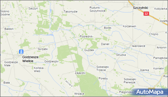 mapa Guzdek, Guzdek na mapie Targeo