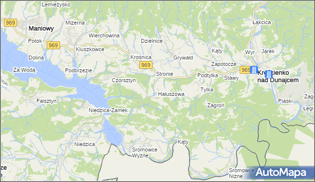 mapa Hałuszowa, Hałuszowa na mapie Targeo