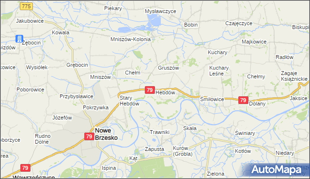 mapa Hebdów, Hebdów na mapie Targeo