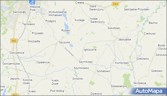 mapa Igliczyzna, Igliczyzna na mapie Targeo