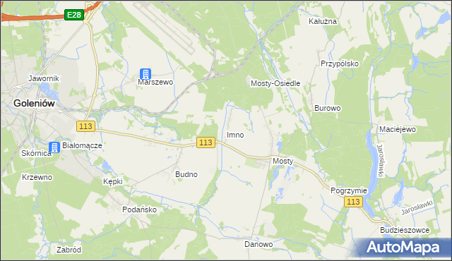 mapa Imno gmina Goleniów, Imno gmina Goleniów na mapie Targeo