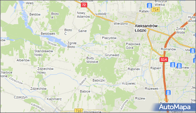 mapa Izabelin gmina Aleksandrów Łódzki, Izabelin gmina Aleksandrów Łódzki na mapie Targeo