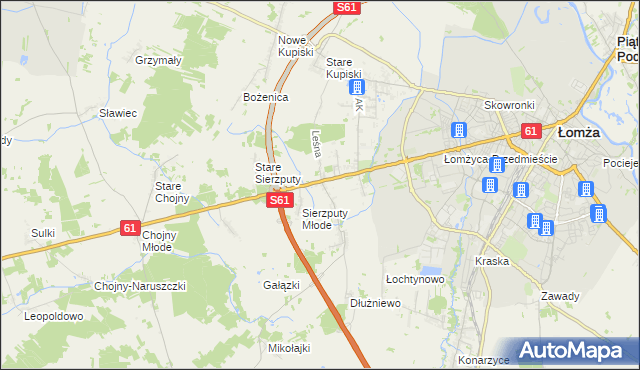 mapa Janowo gmina Łomża, Janowo gmina Łomża na mapie Targeo