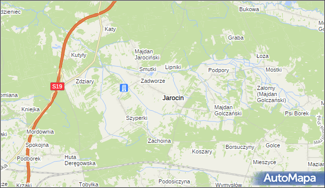 mapa Jarocin powiat niżański, Jarocin powiat niżański na mapie Targeo