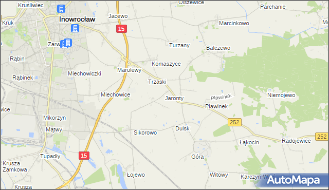 mapa Jaronty, Jaronty na mapie Targeo